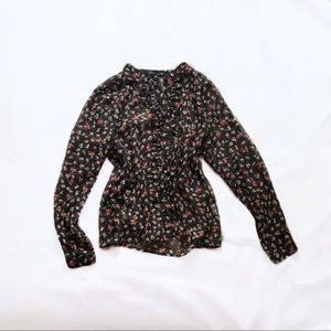 lf millau ⋆ sheer ruffle button down top